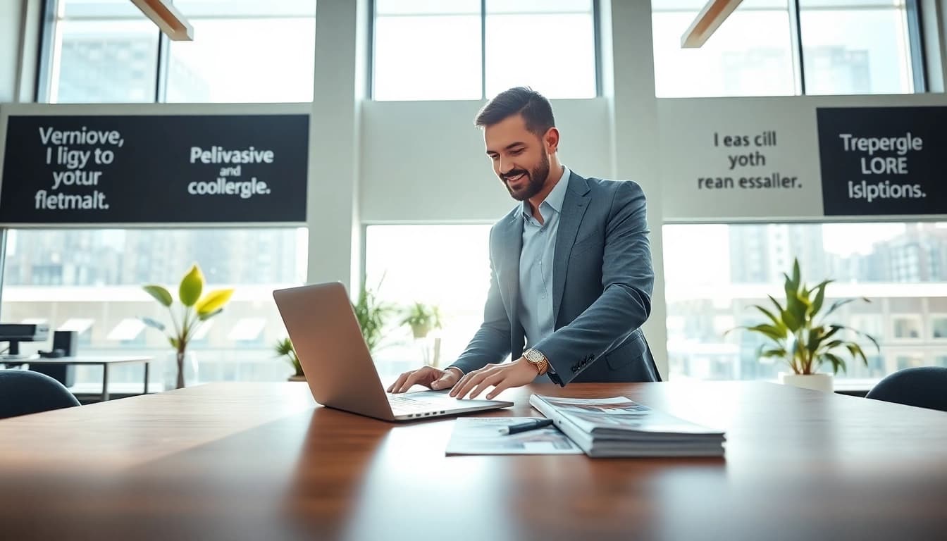 Real estate agent assisting clients with search for realtor near me in a bright office.