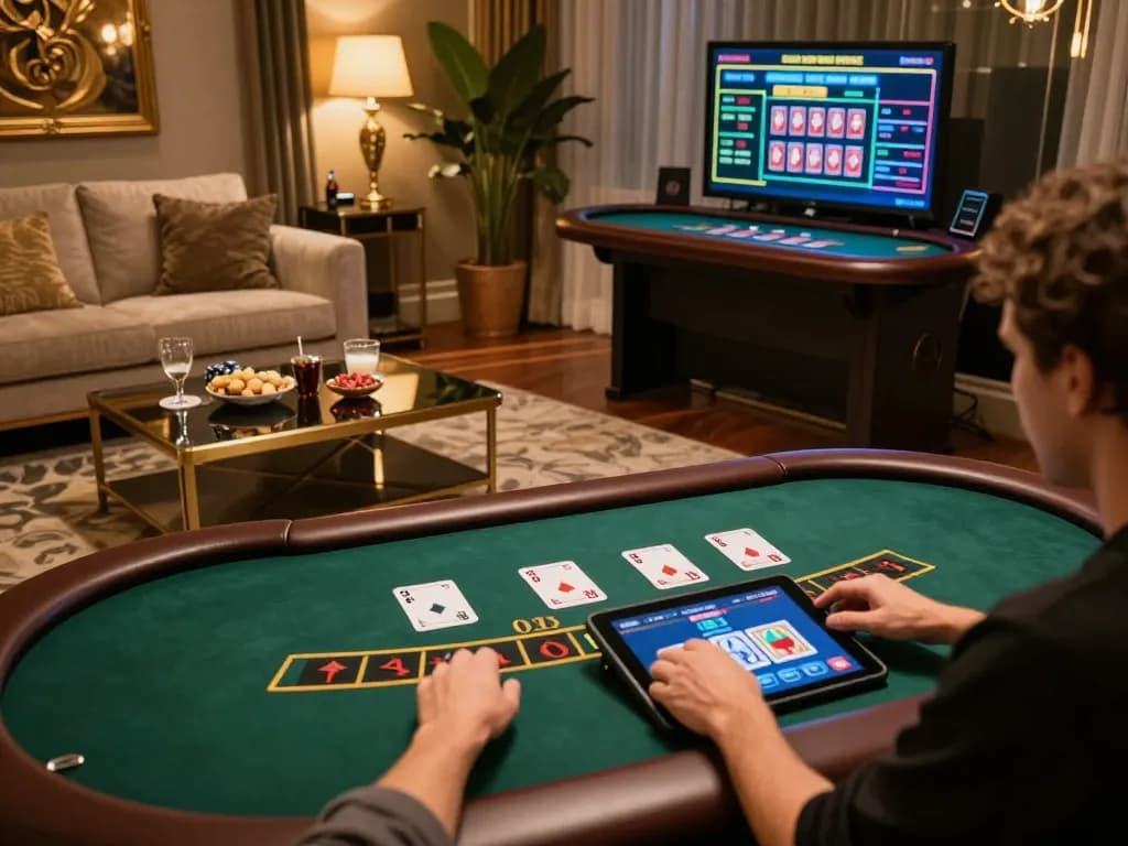 TG88 online gaming setup featuring live dealer blackjack, emphasizing comfort and strategic play.