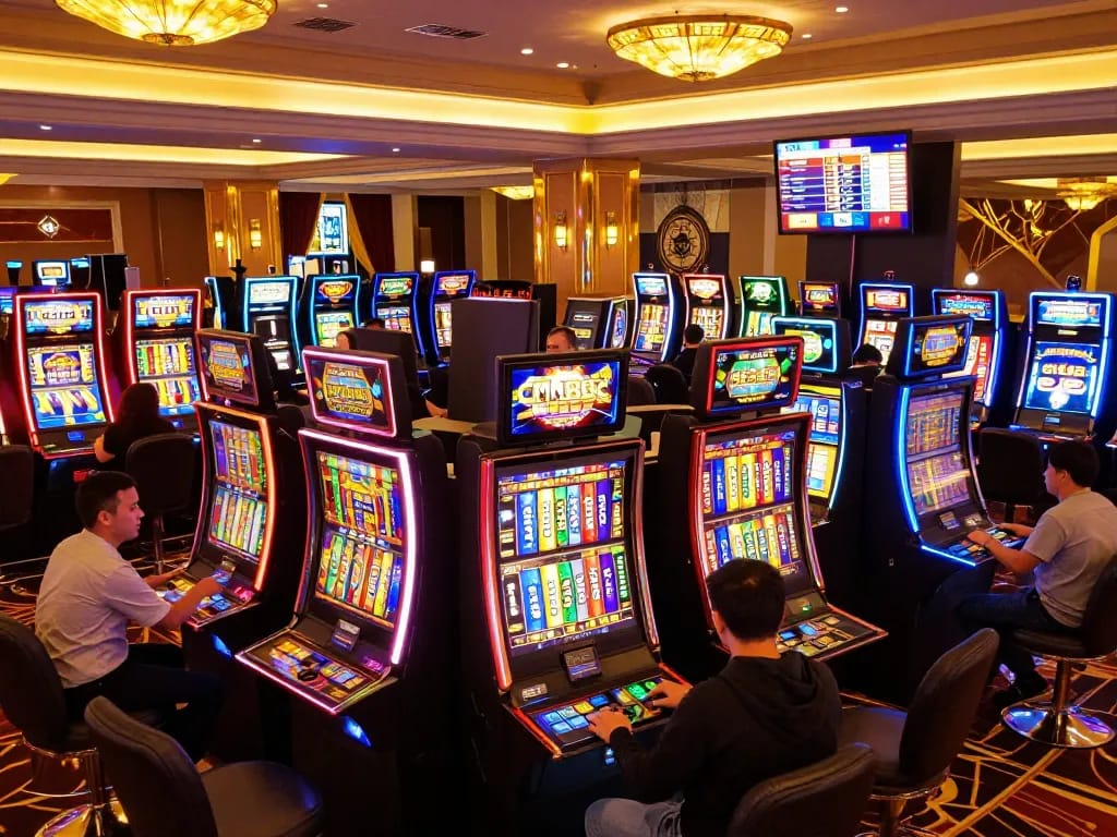 Experience vibrant slot gaming at https://cm88.autos/ with colorful reels and exciting players engaged.