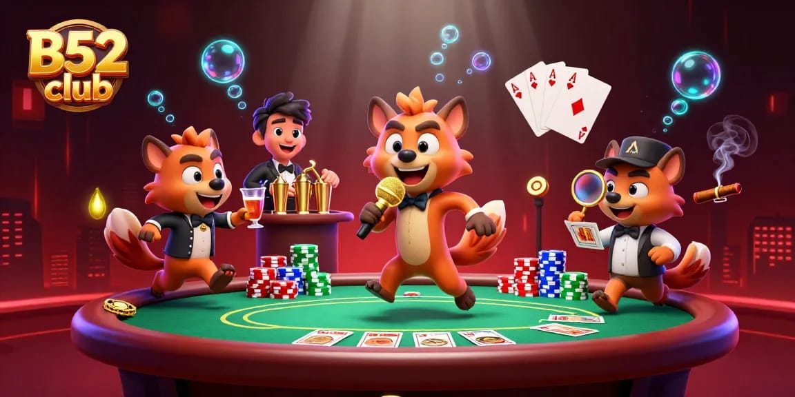 Enjoy a lively scene at B52 club with hyenas entertaining at a vibrant comedy casino.