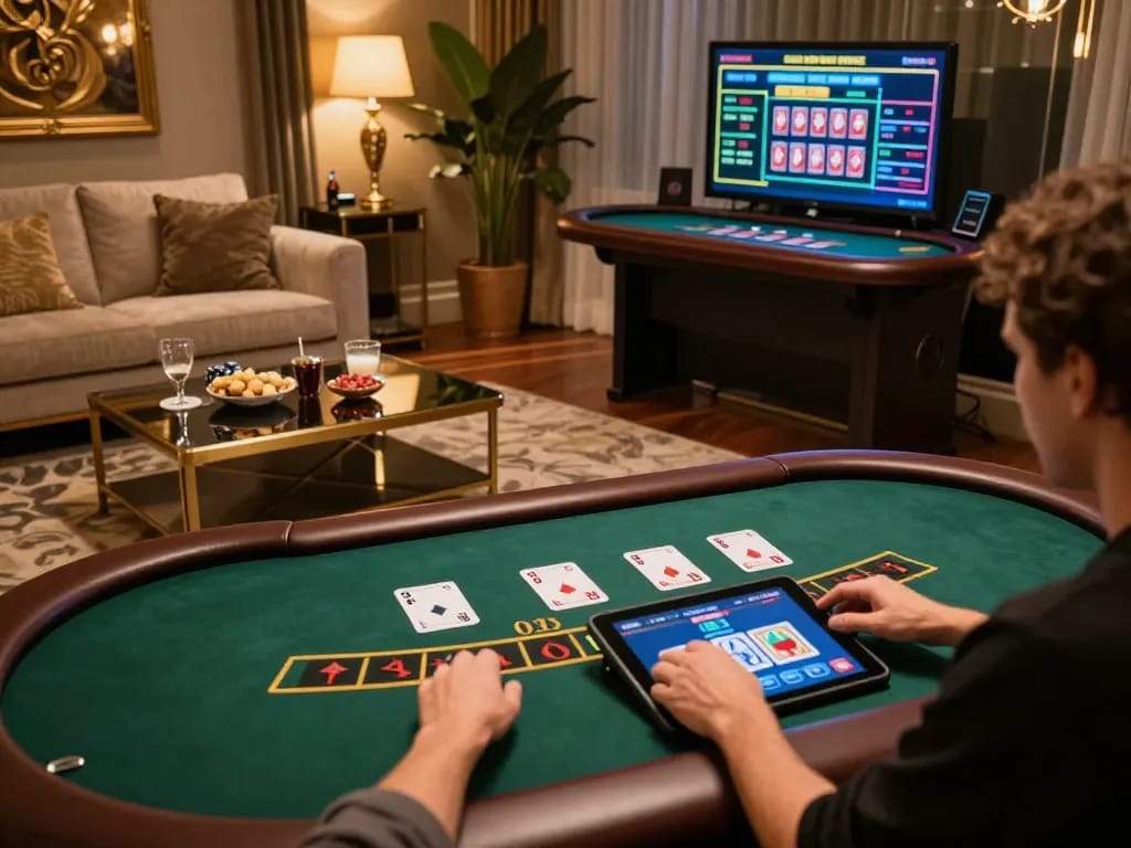 TG88 online gaming setup featuring live dealer blackjack, emphasizing comfort and strategic play.
