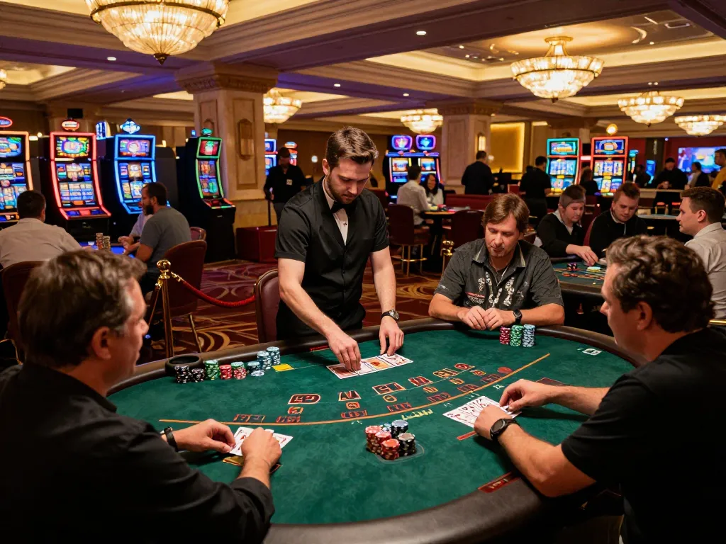 ONE88 casino featuring engaging blackjack gameplay with players focused and dealers distributing cards.