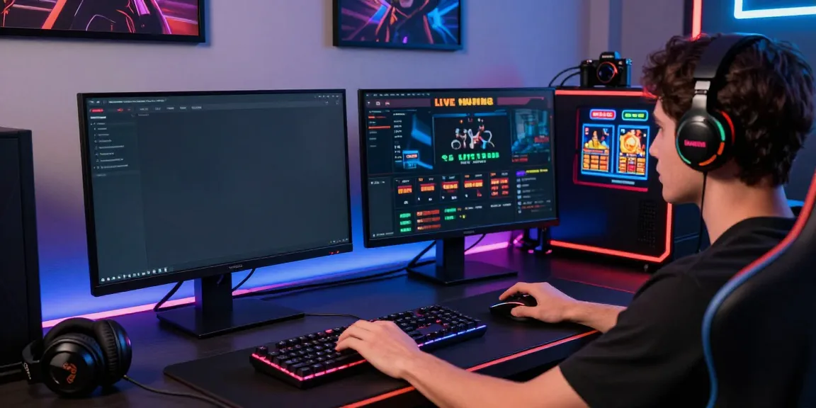 Engaged player interacting with Man88's online gaming platform showcasing sports betting and casino games.
