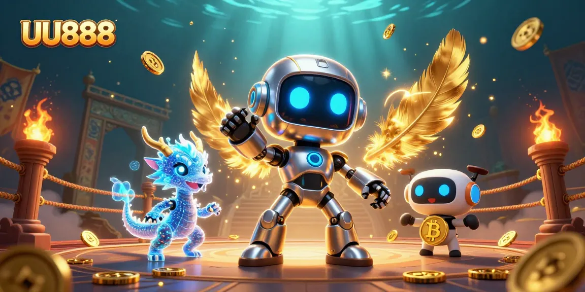 Experience thrilling gaming at UU888 with a futuristic casino scene featuring high-tech characters.