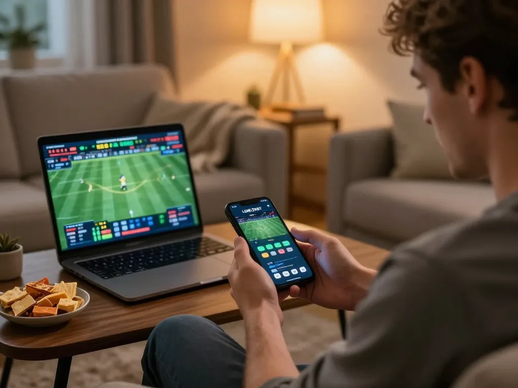 Engage in thrilling online sports betting with LINK DABET app while enjoying a cozy evening.