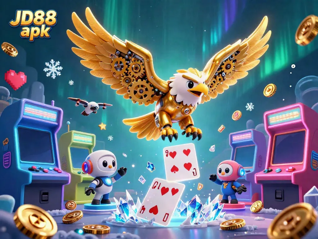 Experience thrilling moments with JD88 apk in this vibrant 3D casino scene.