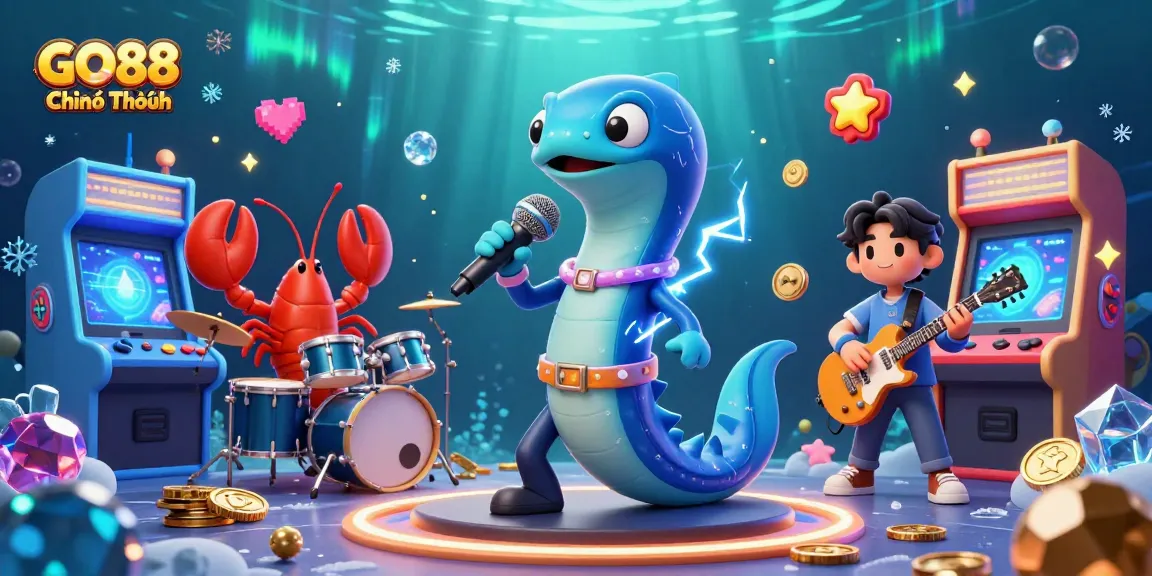 Experience thrilling gameplay at GO88 Chính Thức with vibrant underwater casino elements and captivating characters.