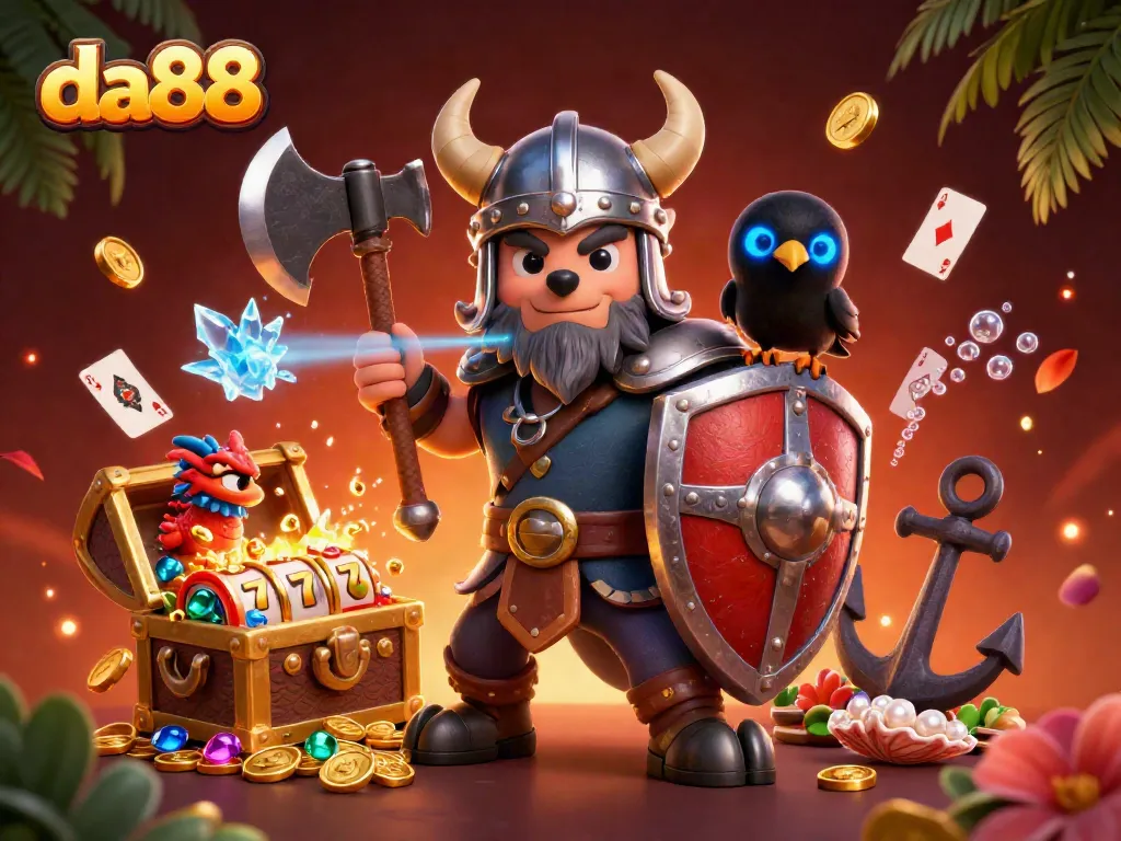 Spin the reels at da88 with Viking warriors and treasure-filled slots!