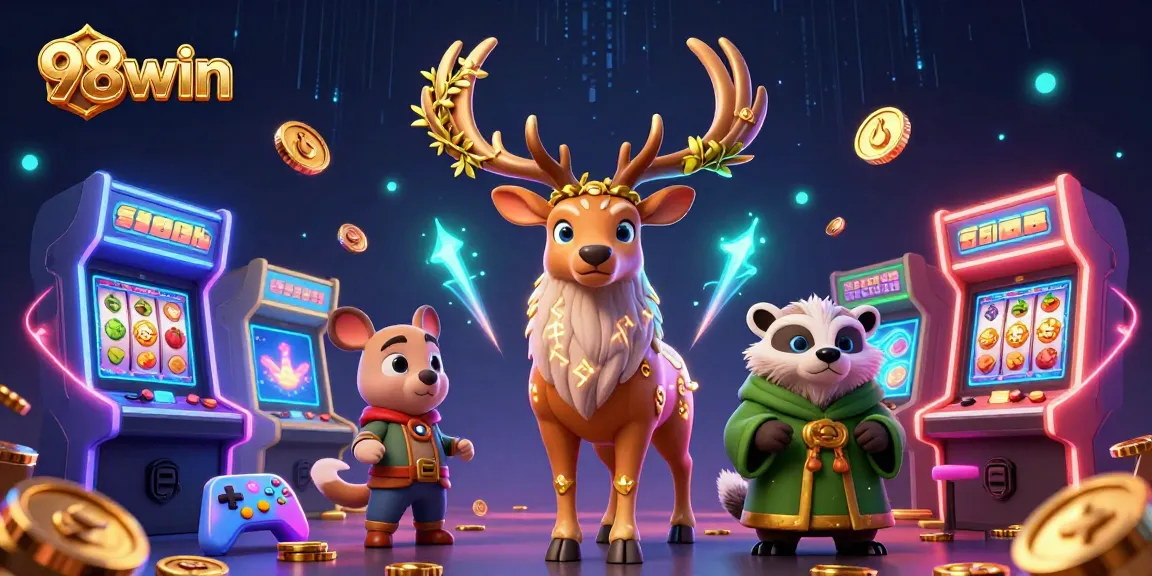 Spin and win with 98win as the Celtic druid stag and badger enhance your gaming experience.