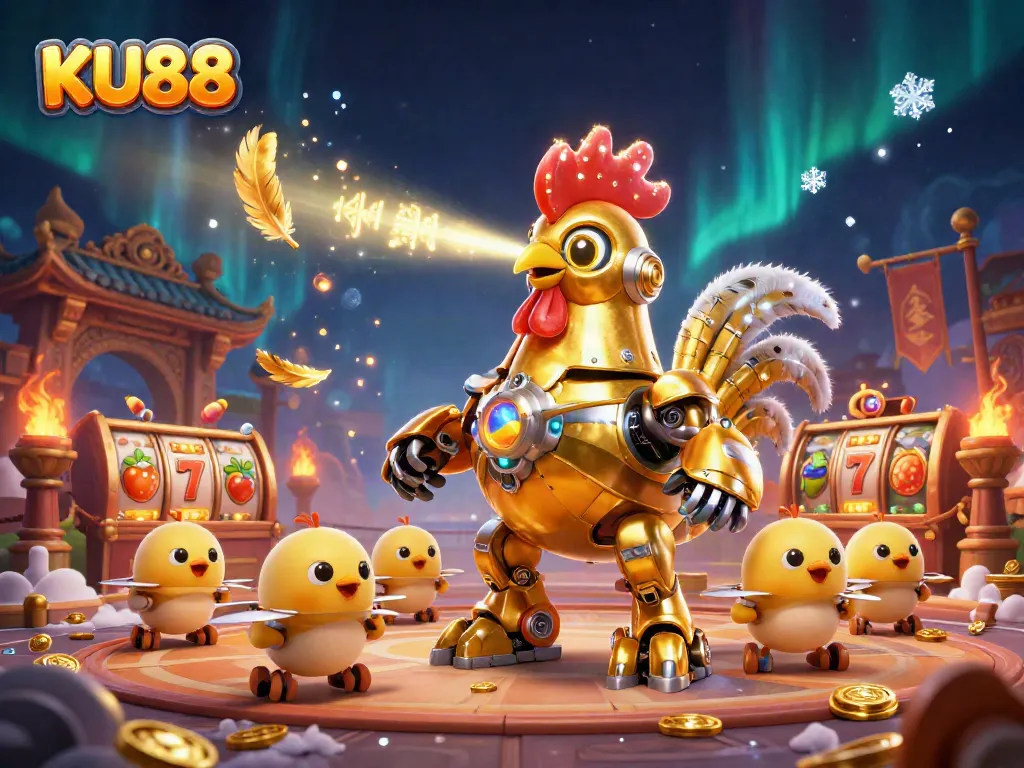 Experience thrilling gameplay at KU88 with vibrant slot machines and golden treasures.