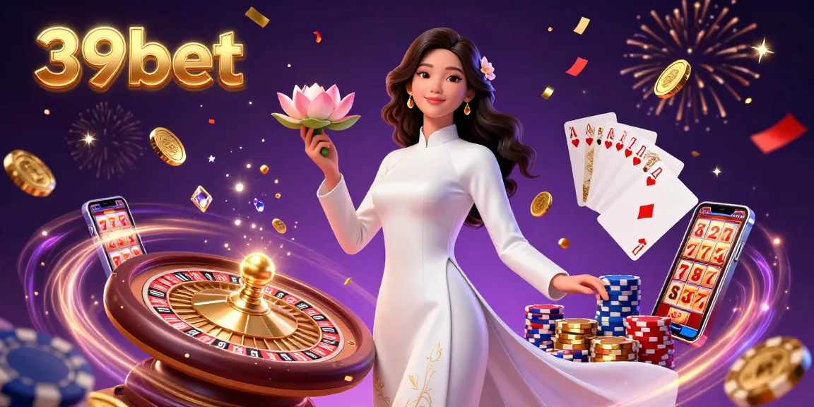 Enjoy thrilling casino experiences at 39bet with vibrant gameplay, golden coins, and elegant decor.
