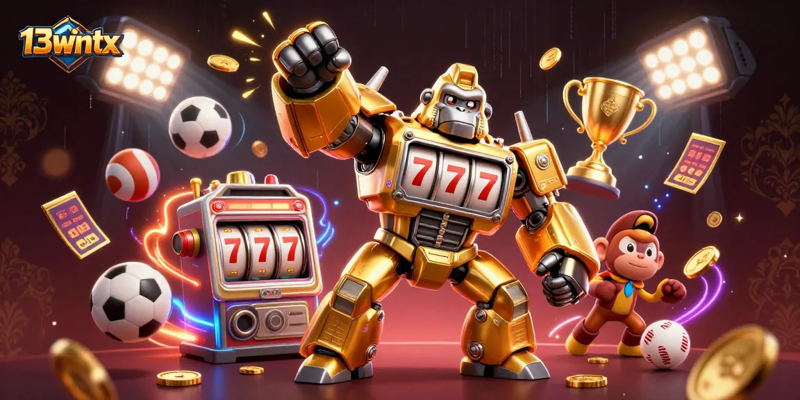 Experience thrilling gameplay at 13wintx featuring golden gorilla mech and dynamic sports action.