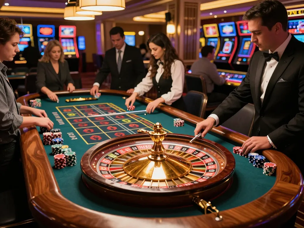 Five88 đăng nhập action as players place bets at a vibrant roulette table showcasing casino excitement