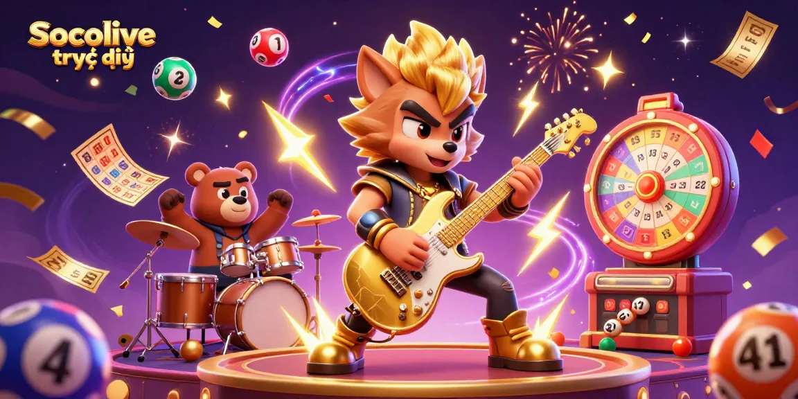 Experience Socolive trực tiếp with 3D cartoon characters in a vibrant casino scene filled with excitement.