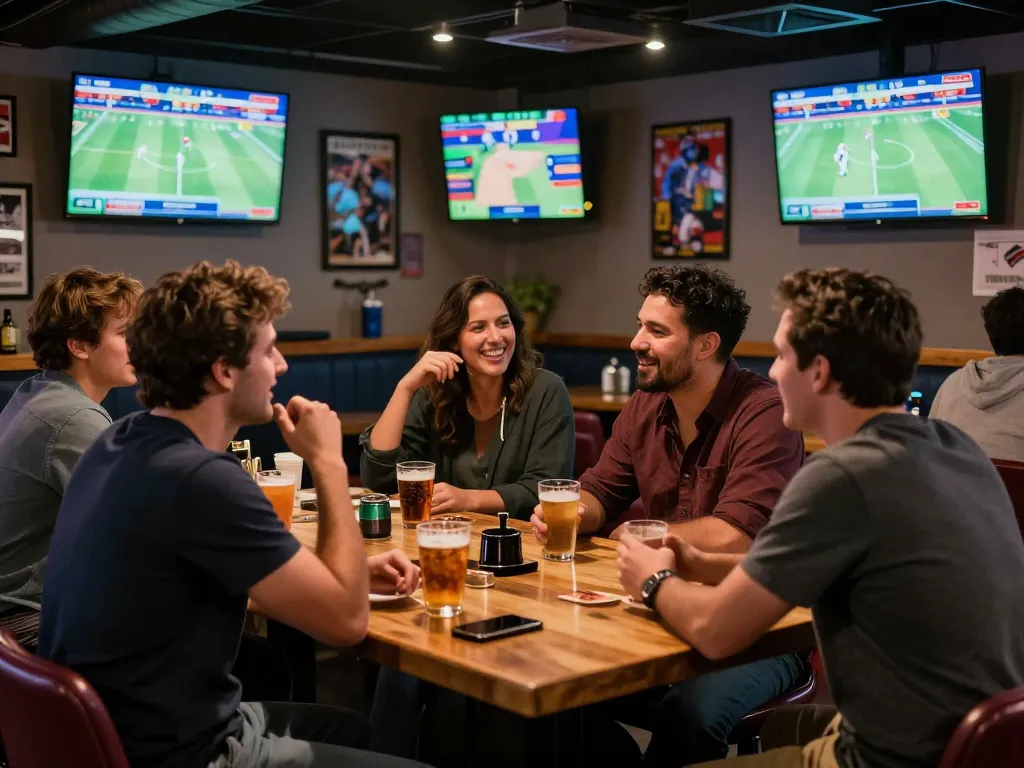 Fans passionately engaging in sports betting at one88 lounge, surrounded by screens and drinks