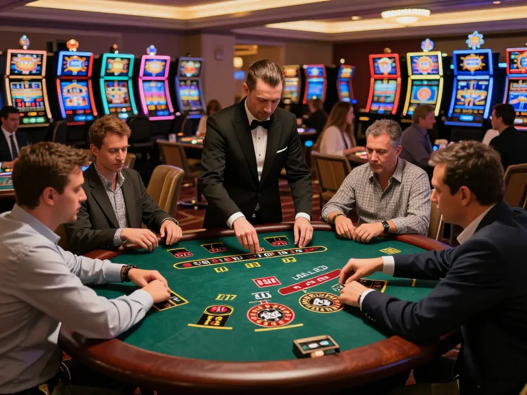 Players engaged in intense gameplay at lv88 com casino, showcasing a vibrant gaming atmosphere