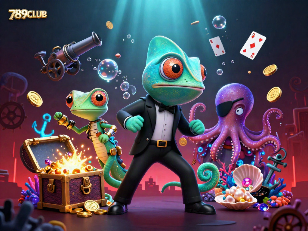 Experience the thrill of 789CLUB with a colorful underwater casino scene full of dynamic elements.