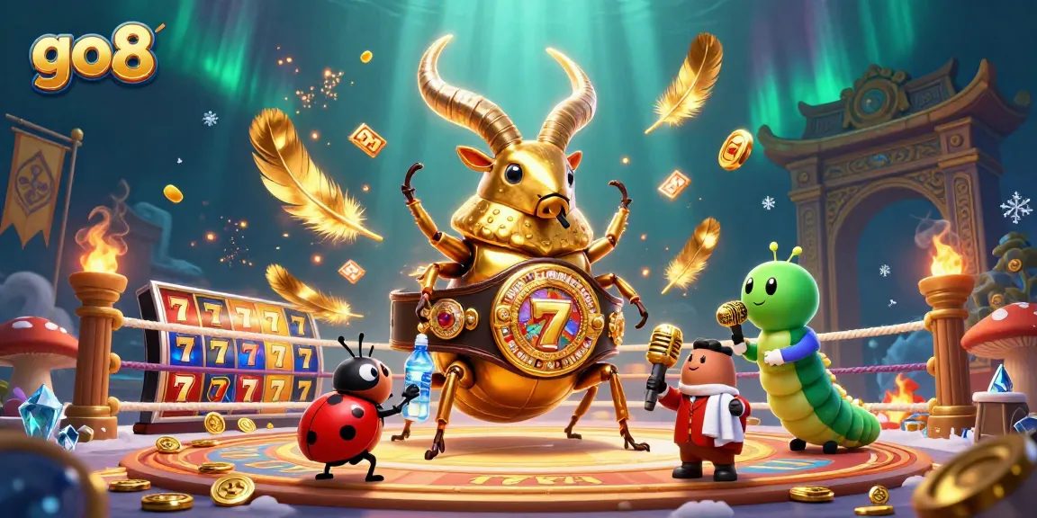 Engage with the exciting world of go8 betting as a golden stag beetle showcases its championship prowess.