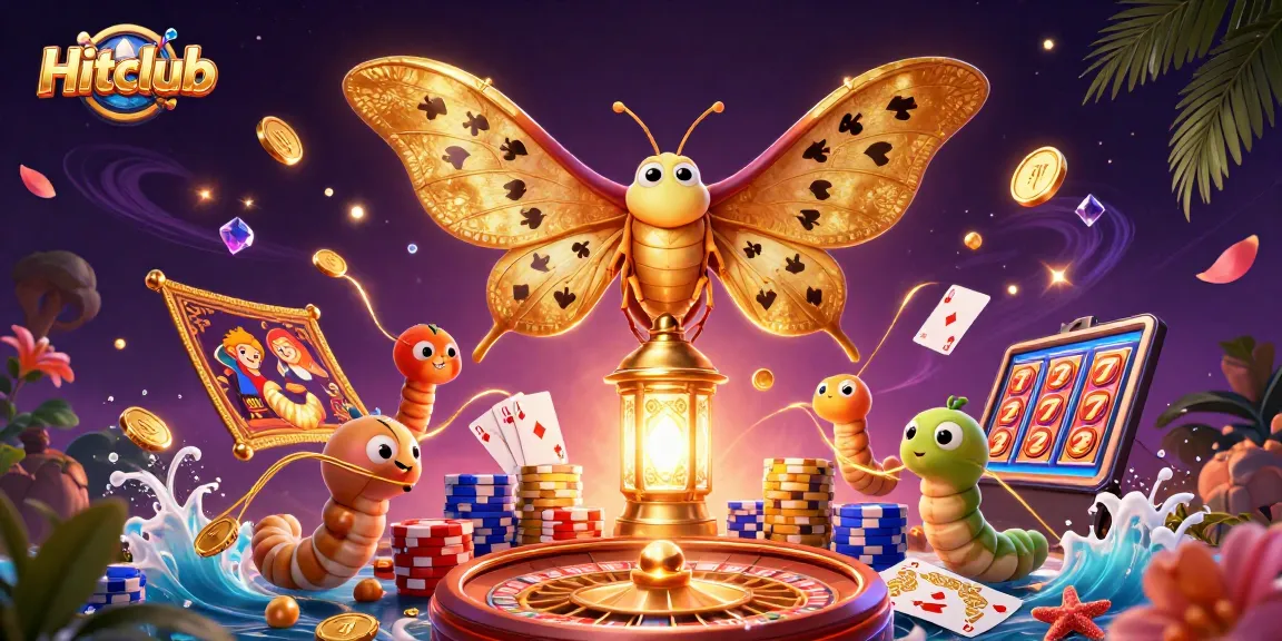 Win big at Hitclub with vibrant 3D casino scenes featuring jackpots, cards, and spinning roulette.