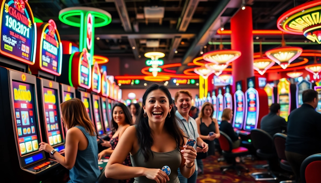 Spieler genießen ihren neuen casino bonus ohne einzahlung in einem lebhaften Casino.