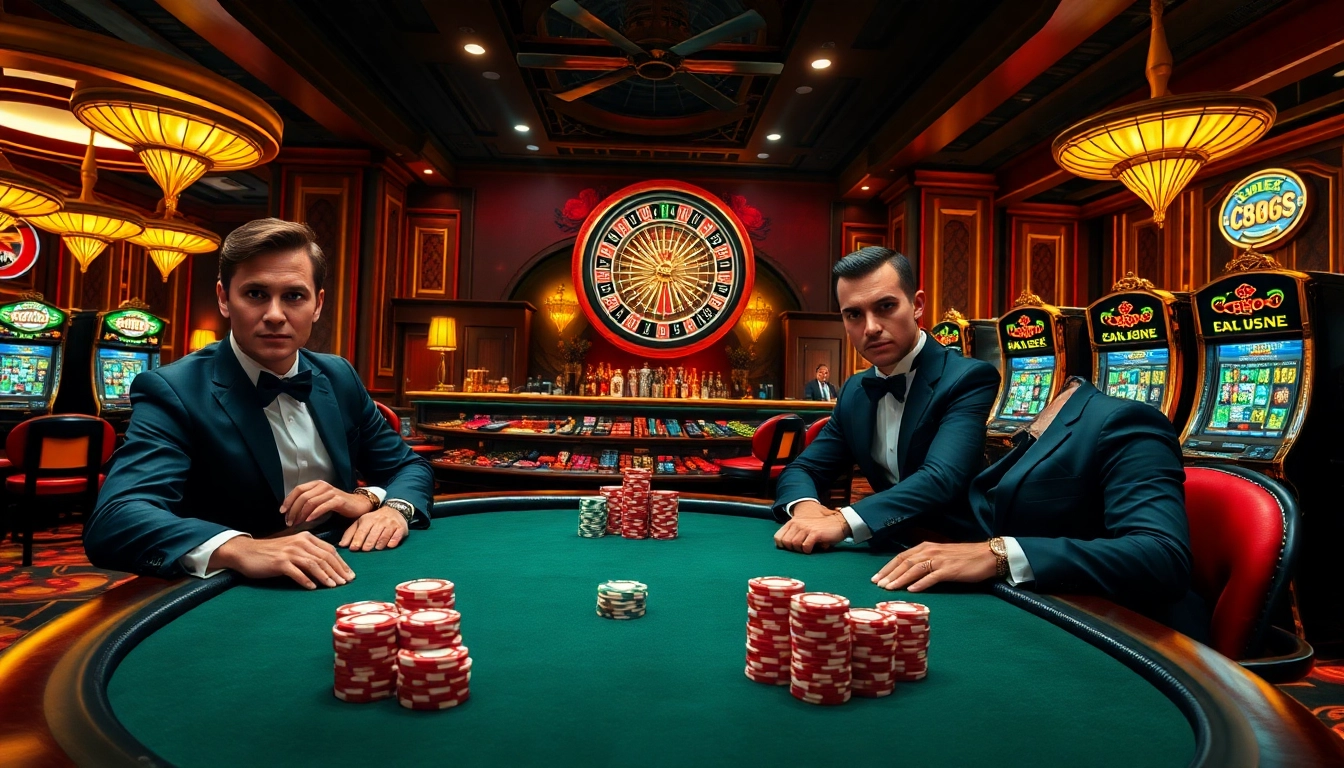 Experience the thrill of CM888 at a luxurious casino poker table surrounded by excitement and strategy.