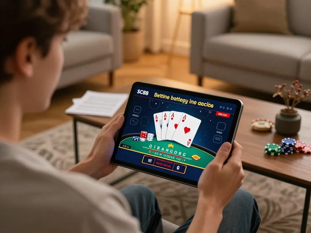 Engage with SC88's online casino from the comfort of home while managing betting strategies.
