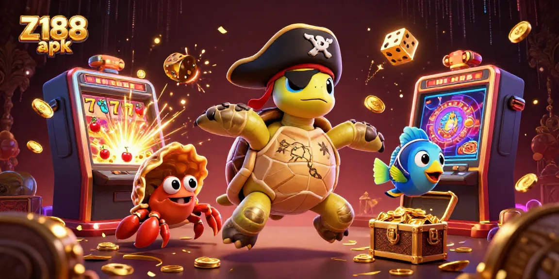 Engage with Z188 apk's vibrant online casino world featuring exciting characters and jackpot elements.