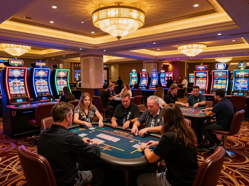 Players enjoying vibrant casino excitement at scap gaming tables, showcasing dynamic gameplay.