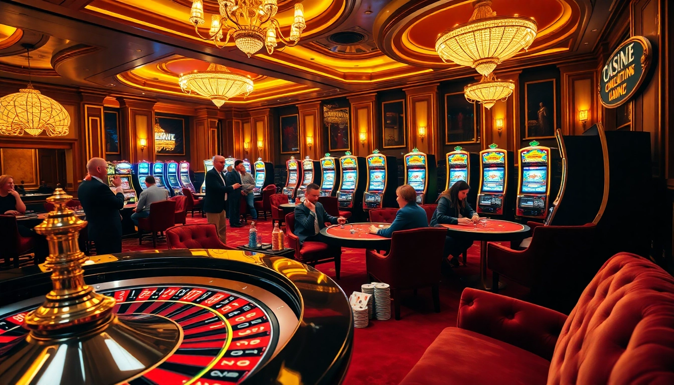 Players enjoying their time at TX88 casino tables with vibrant atmosphere and luxurious decor.