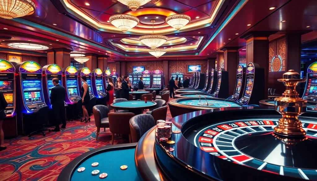 Experience the thrill of gambling at https://tg88.fyi/ with vibrant casino visuals showcasing tables and slot machines.