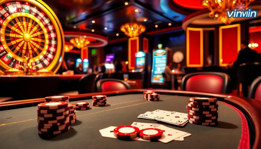 Engage in thrilling games at vipwin, featuring vibrant casino tables and luxury gambling experiences.