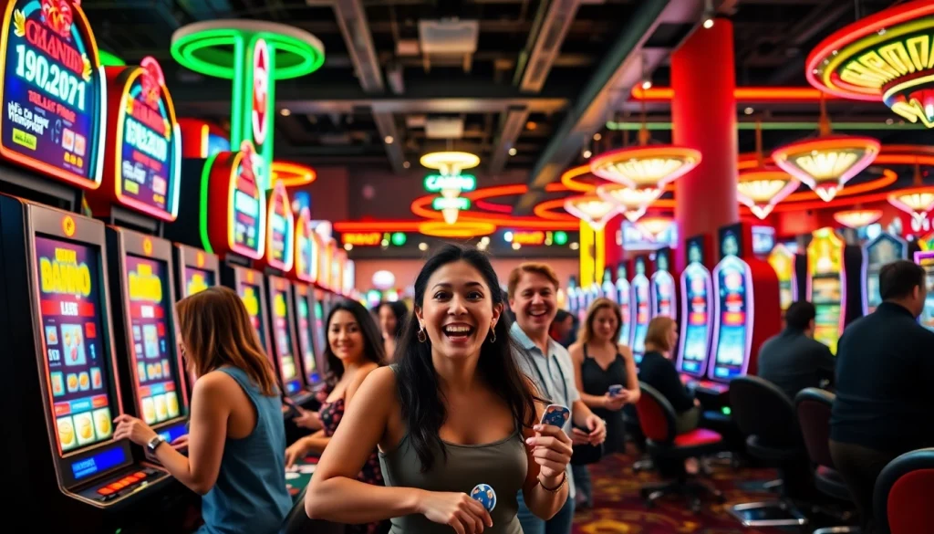 Spieler genießen ihren neuen casino bonus ohne einzahlung in einem lebhaften Casino.