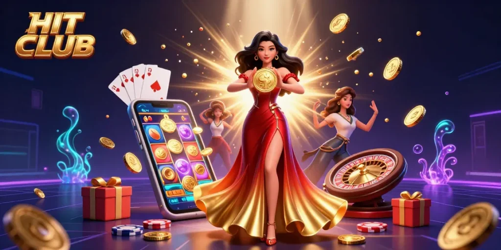 Experience HIT CLUB with a vibrant showdown of slots, coins, and dynamic casino action.