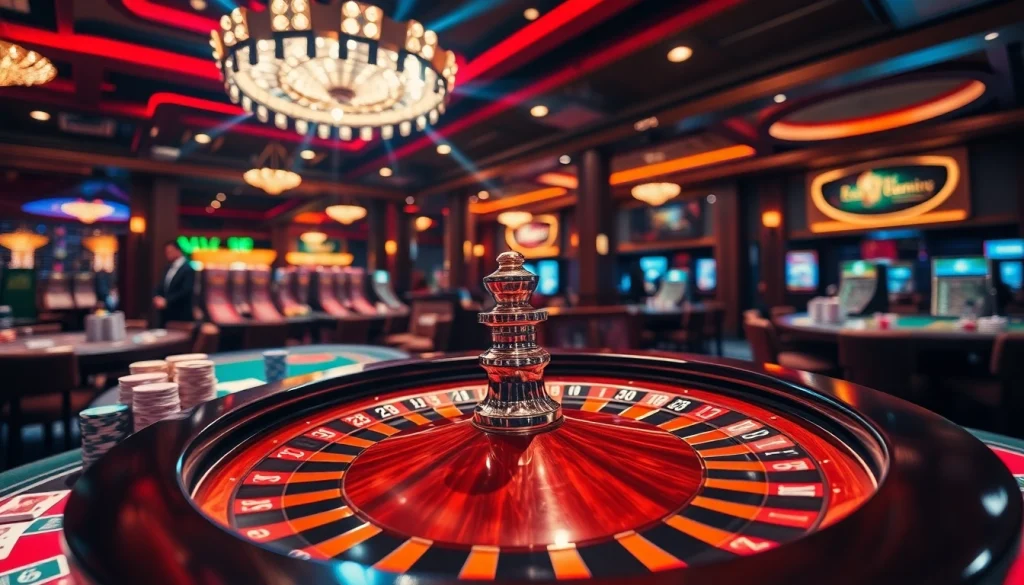 Experience the thrill of Zoccer Casino CA with a vibrant roulette table and energetic atmosphere.