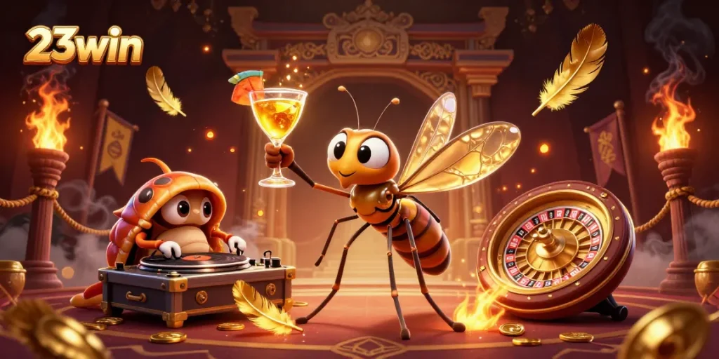 Experience thrilling bets with 23win as the frozen mosquito mascot embodies the excitement of casino gaming.