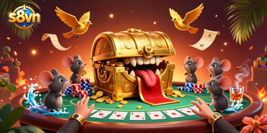 Experience s8vn's vibrant casino scene filled with adventure and gambling excitement.