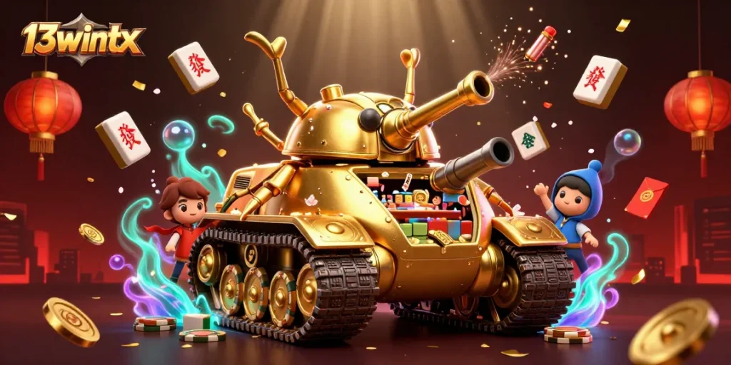 Experience the dynamic excitement of 13wintx with vibrant casino elements and golden visuals.