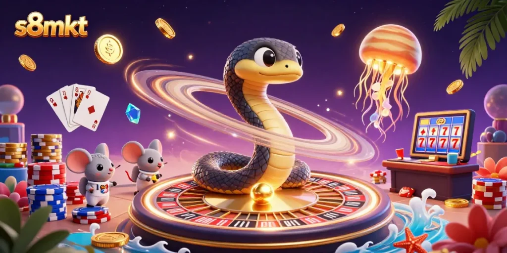 Engage with thrilling gaming at s8mkt, where astronaut mice bet in a cosmic casino.