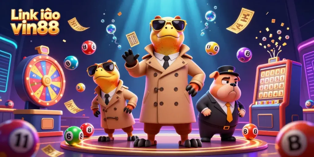 Engage with Link vào vin88's dynamic VIP casino scene filled with lottery excitement and vibrant visuals.