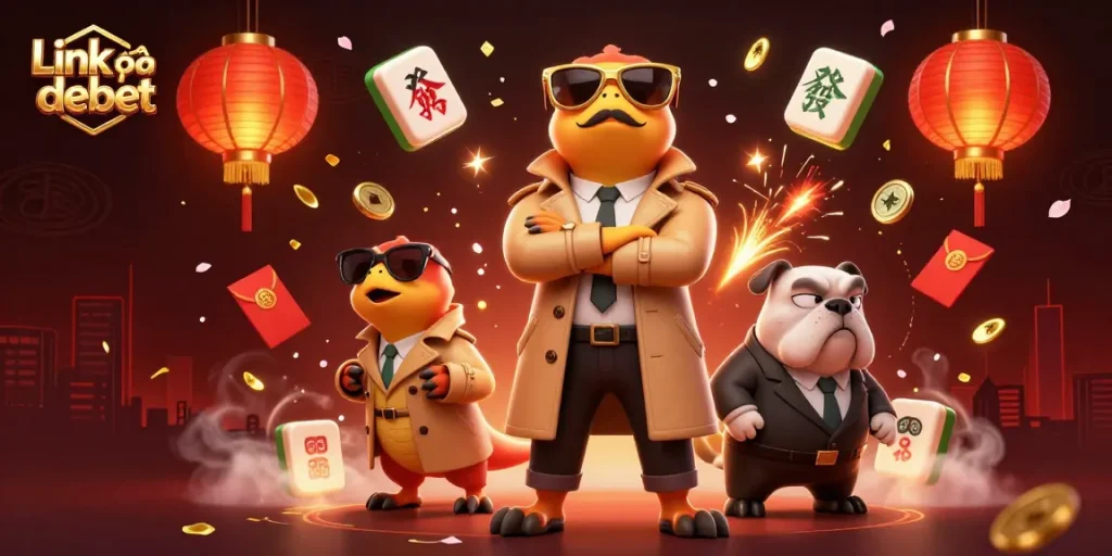 Join the fun at Link vào debet with three clever raptors in a trench coat attempting to enter a VIP lounge.