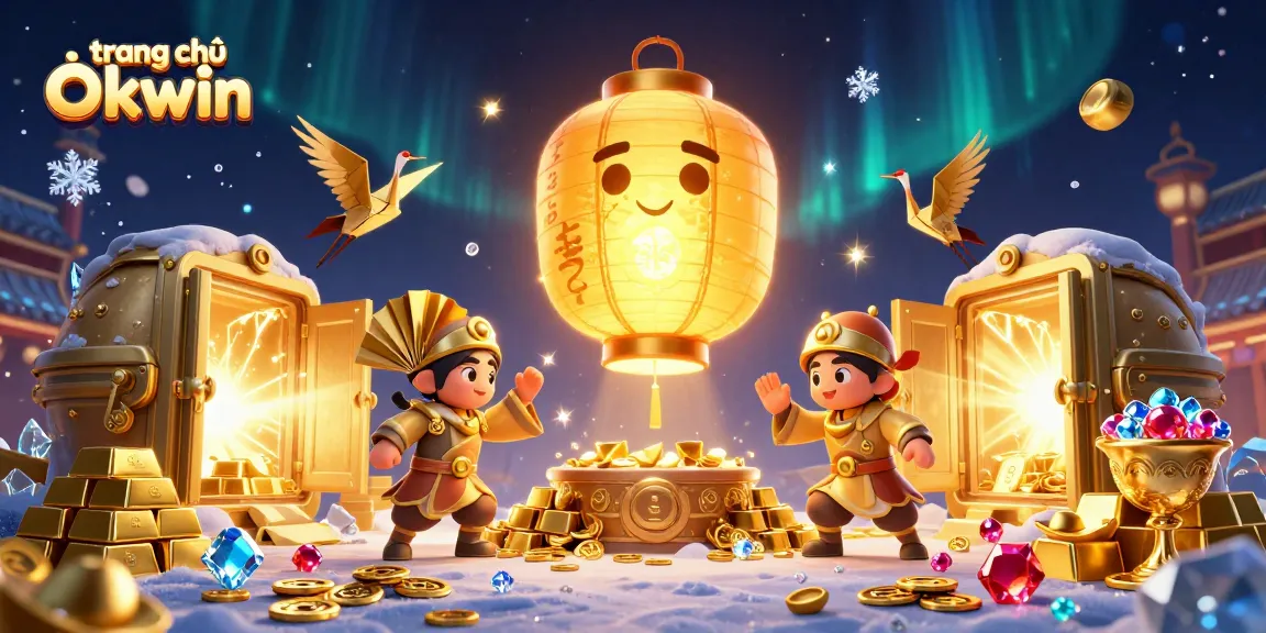 Experience the magic of gambling with trang chủ Okwin, showcasing vibrant casino elements and lucky symbols.